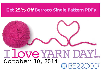 Get 25% Off Berroco Single Pattern PDFs - I Love Yarn Day!