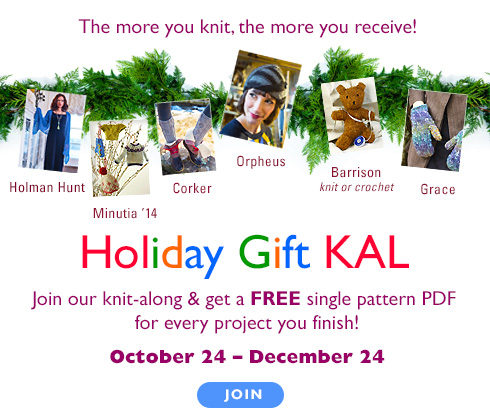 Holiday Gift KAL - Join our knit-along & get a FREE single pattern pdf for every project you finish!. October 24 - November 24